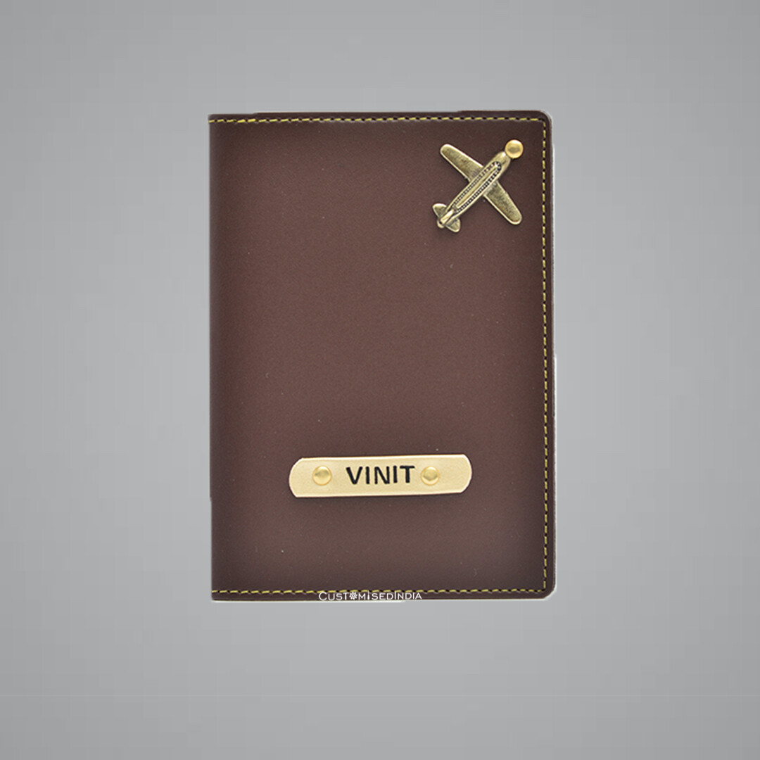 Brown Customised Passport Holder (Indian Leather)