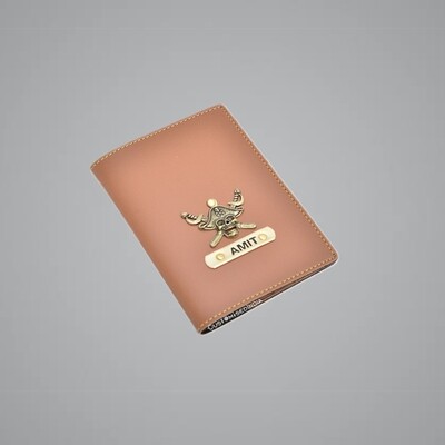 Tan Customised Passport Holder (Indian Leather)
