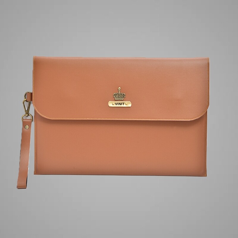 Tan Personalised Laptop Bag