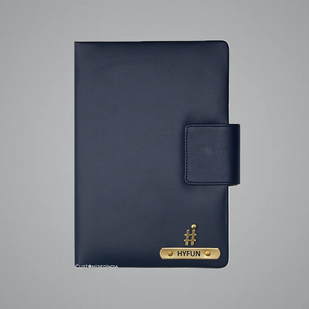 Blue Magnetic Leather Diary