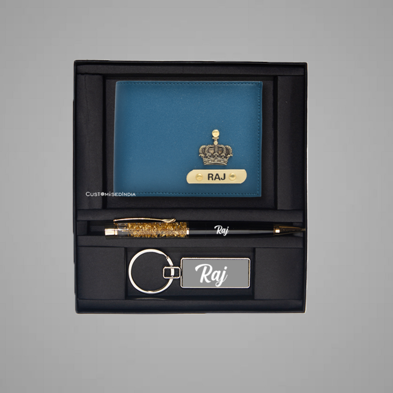 Blue-Tan Dual Colour Wallet Combo