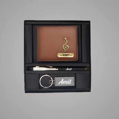 Tan Imported Leather Wallet Combo