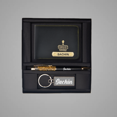 Black Indian Leather Wallet Combo