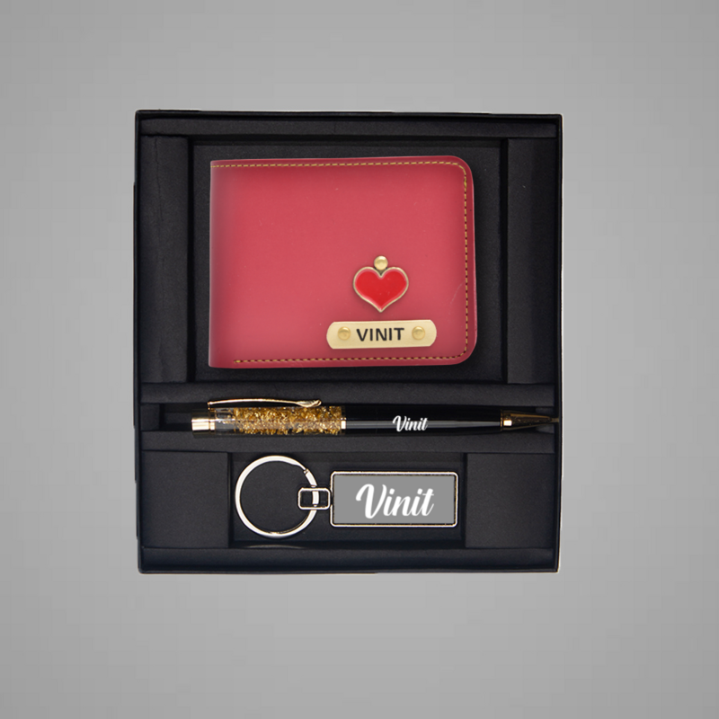 Red Indian Leather Wallet Combo