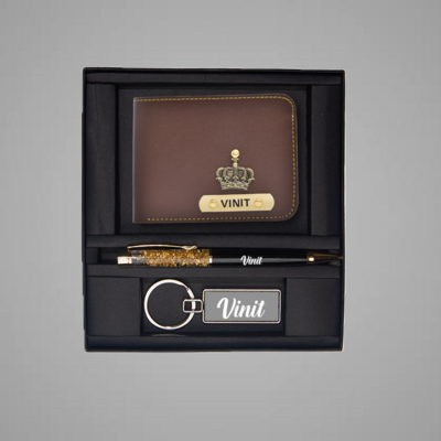 Brown Indian Leather Wallet Combo
