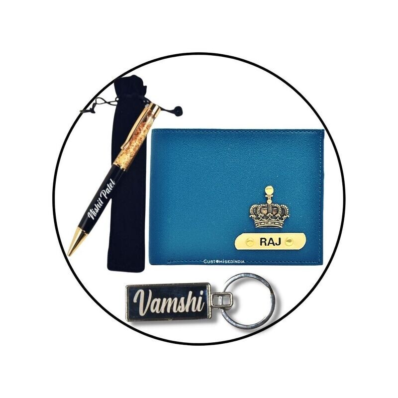 Wallet + Pen + Keychain Combo