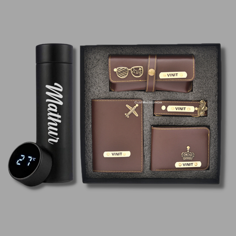 Brown Men&#39;s 4pc Combo + Temperature Bottle
