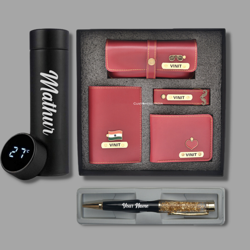 Red Men&#39;s 4pc Combo + Pen + Temp. Bottle