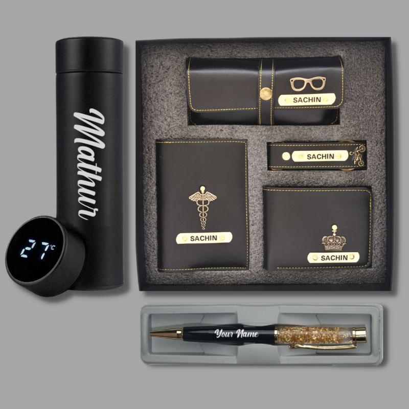 Black Men's 4pc Combo + Pen + Temp. Bottle
