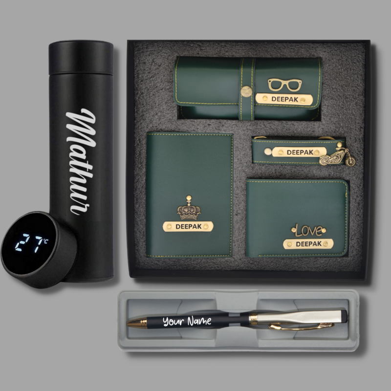 Green Men&#39;s 4pc Combo + Pen + Temp. Bottle