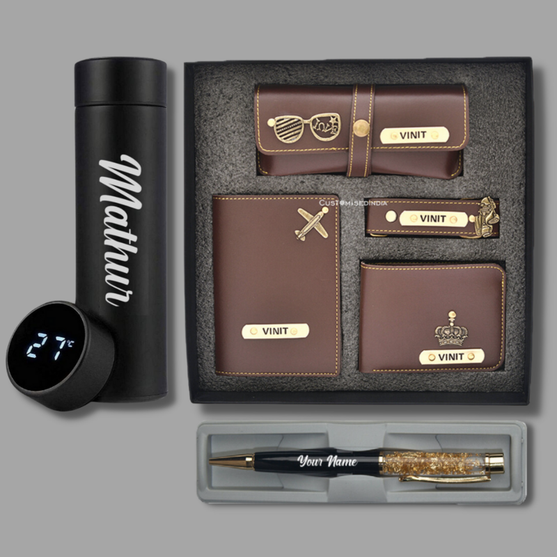 Brown Men&#39;s 4pc Combo + Pen + Temp. Bottle