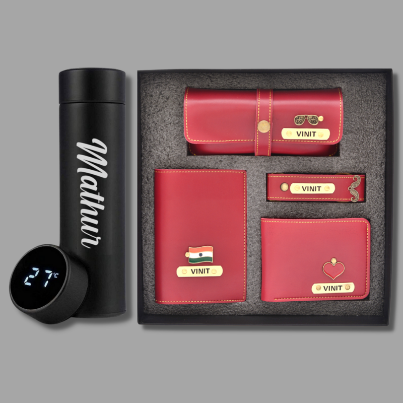 Red Men's 4pc Combo + Temperature Bottle
