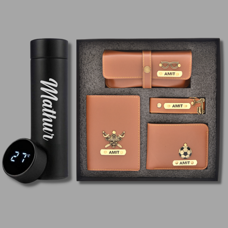 Tan Men&#39;s 4pc Combo + Temperature Bottle
