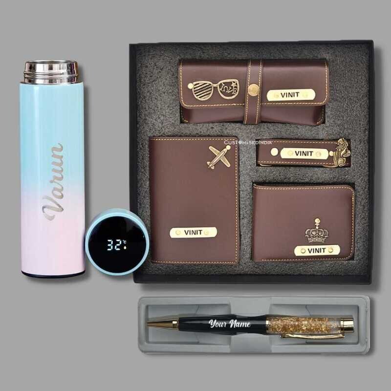 Brown Men's 4pc Combo + Pen + Temp. Bottle