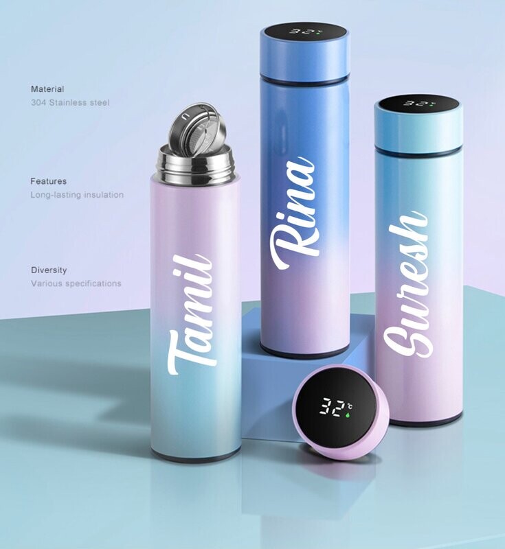 Pastel Colour Smart Temperature Insulated Bottle