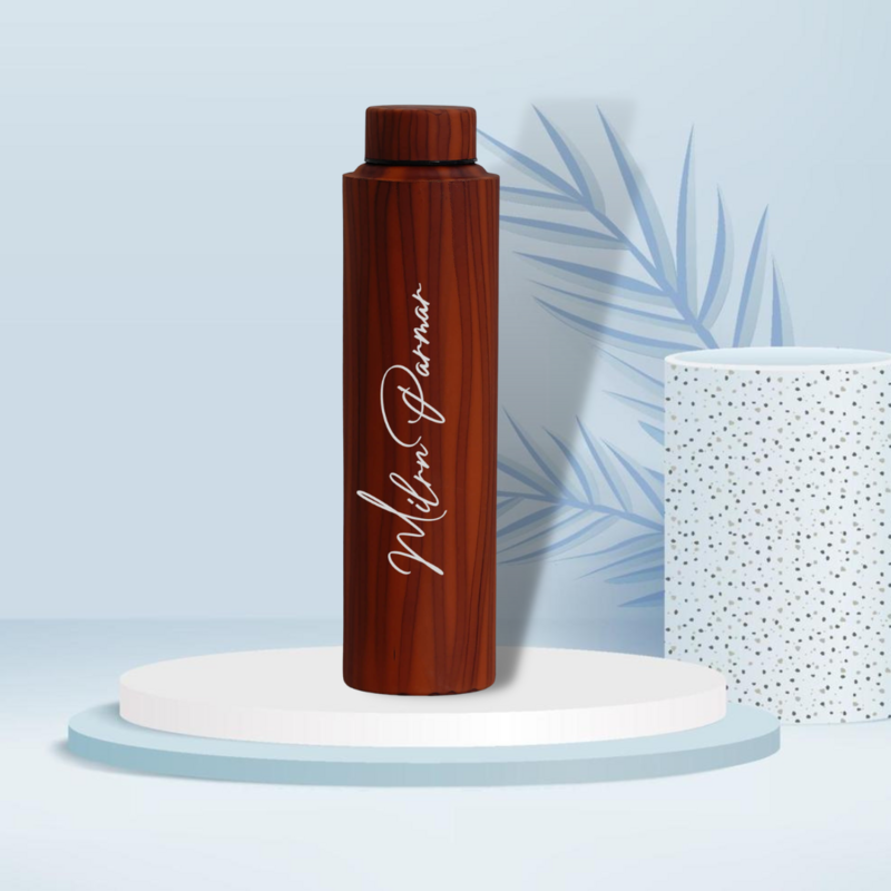 Wooden Coloured Personalised Bottle 1 Litre