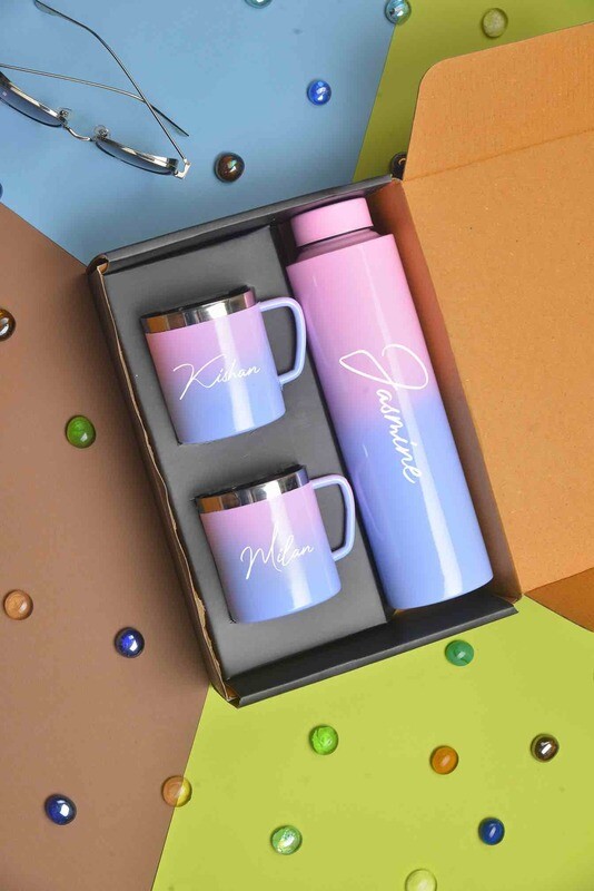 Pink Blue Multicolour Drinkware Combo