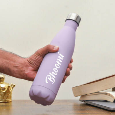 Customised Lavender Purple ThermoSteel Bottle