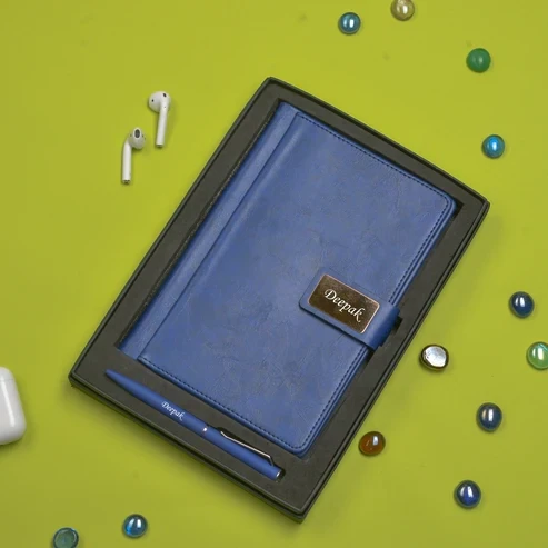 Blue Executive Diary and Pen Corporate Combo