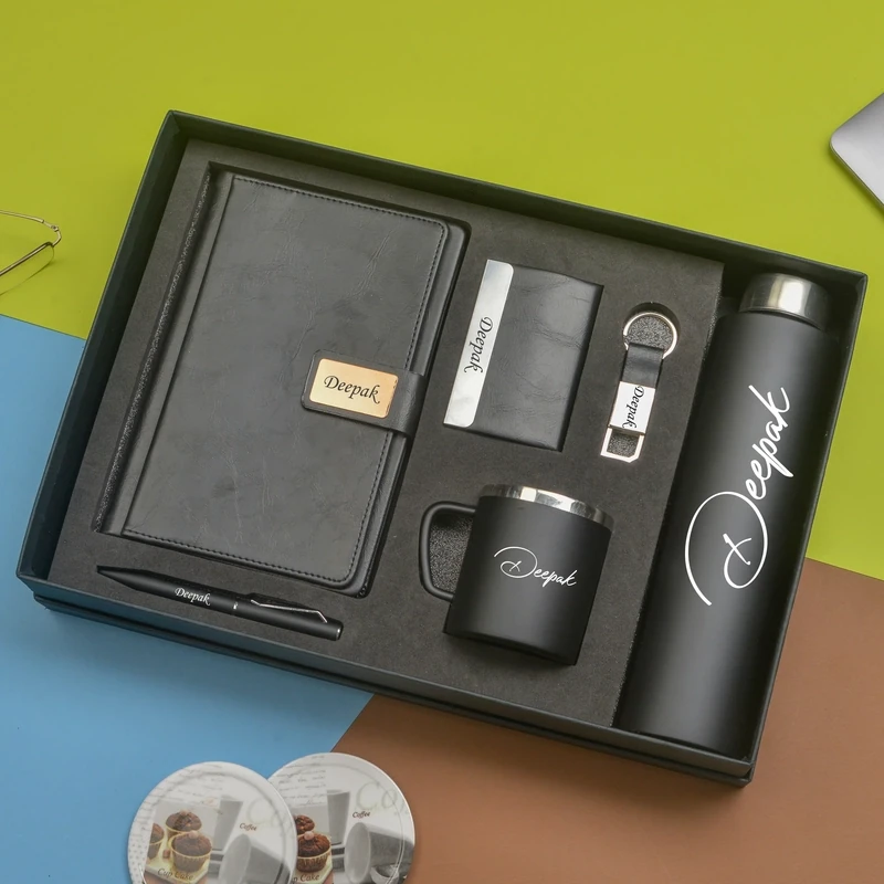 Black Corporate 6pc combo ( Diary, Bottle, Mug, Cardholder, Pen &amp; Keychain)