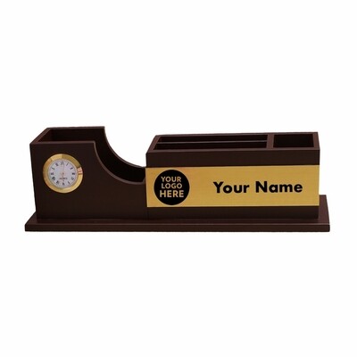 Customised Large Desk Organiser with Clock