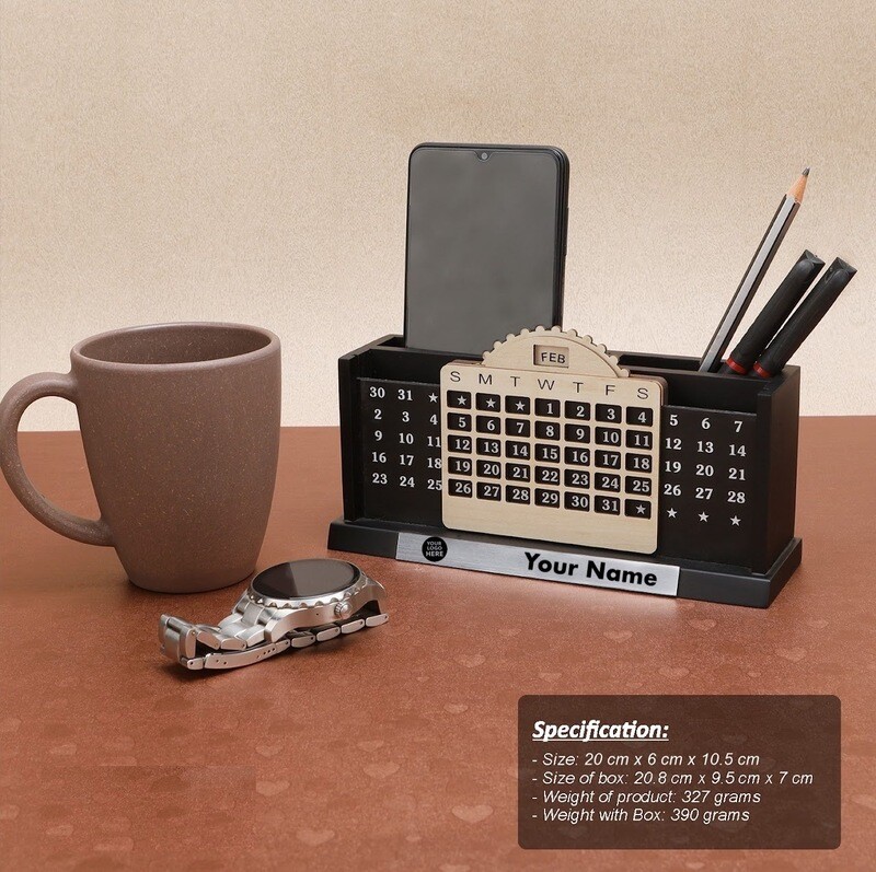 Customised Desk Organiser With Calendar