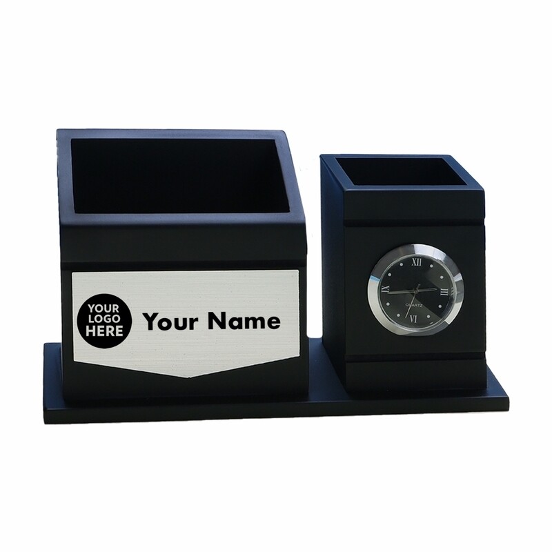 Customised Pen Stand With Clock