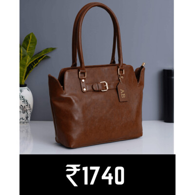 Imported Leather Tote bag with Zip