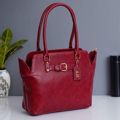 Wine Red Premium Personalised Tote Bag with Zip