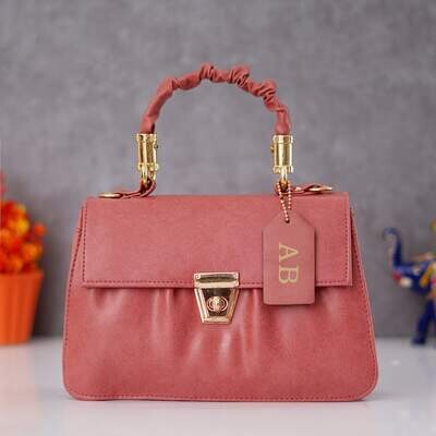 Pink Customised Hand Bag (Imported Leather)