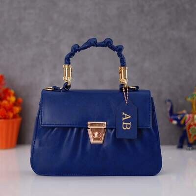 Royal Blue Customised Hand Bag (Imported Leather)