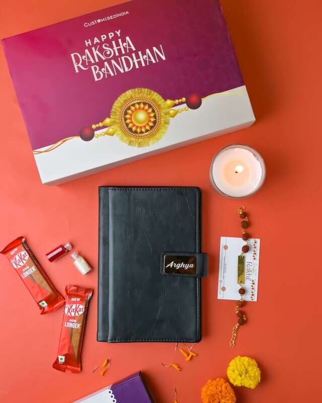 Customised Diary and Rakhi hamper