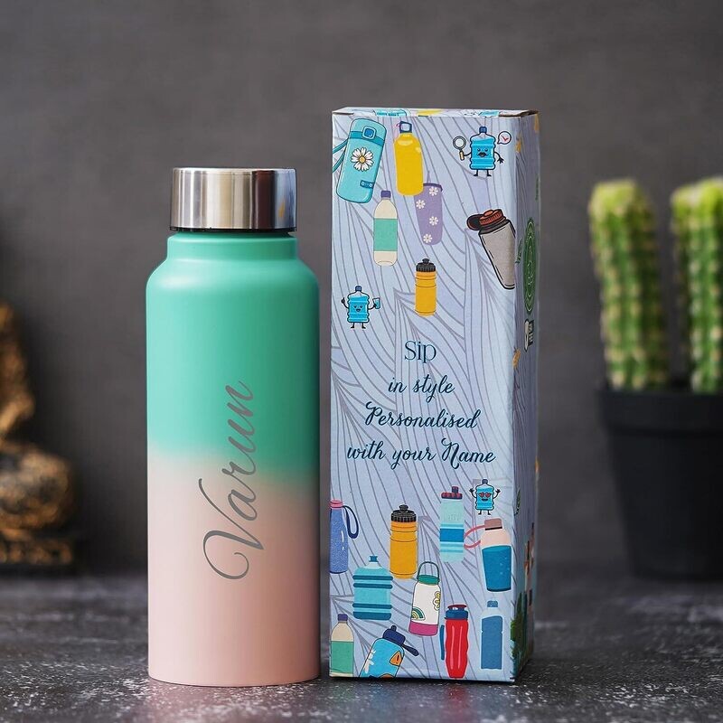 Personalised Green Peach Bottle