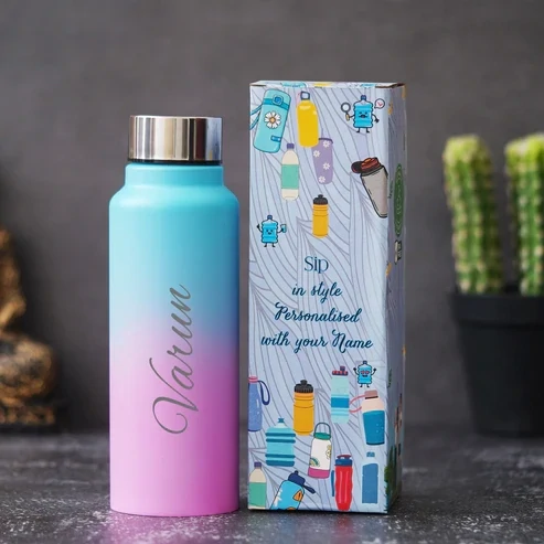 Personalised Green-Pink Bottle
