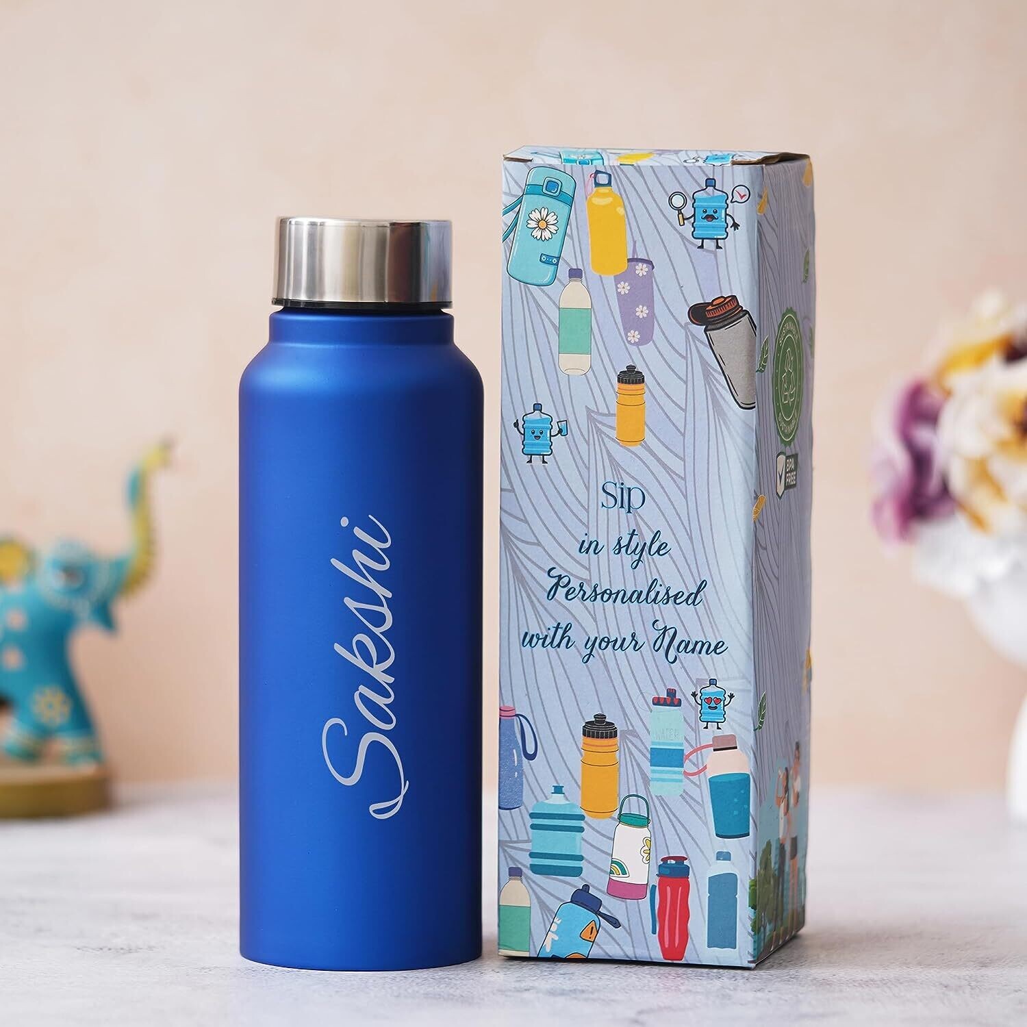 Personalised Royal Blue Bottle