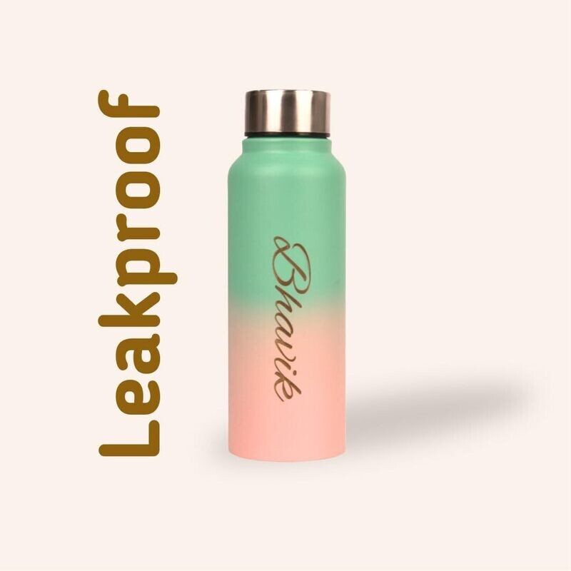 Personalised Green Peach Bottle
