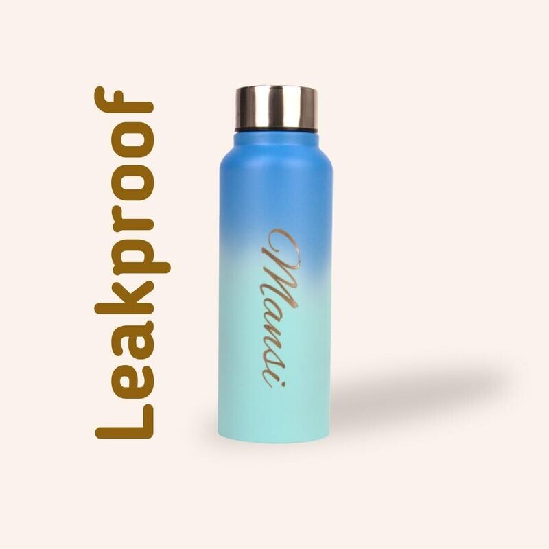 Personalised Blue Dual Colour Gradient Bottle