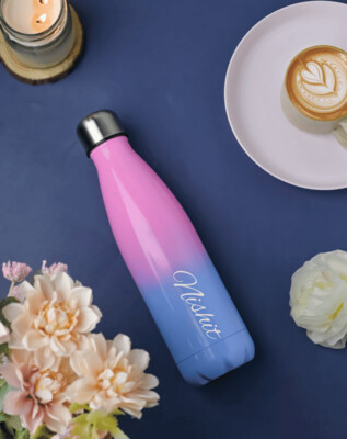 Customised Pink-Blue ThermoSteel Bottle