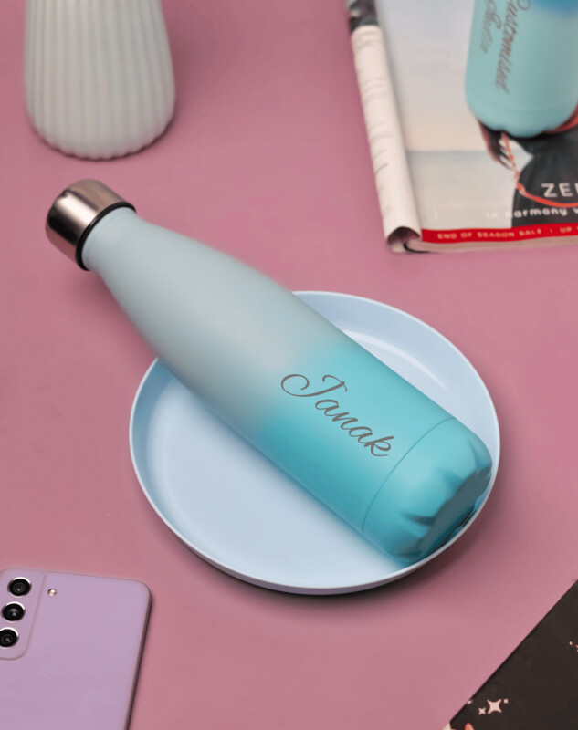 Customised Grey-Blue ThermoSteel Bottle