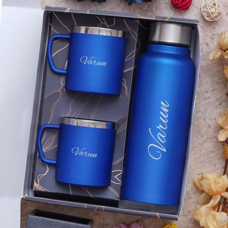 Royal Blue Multicolour Drinkware Combo