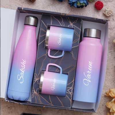 Pink-Blue Family Drinkware Combo
