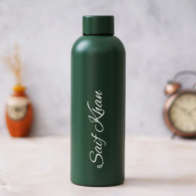 Olive Green Vacuum insulated personalized bottle