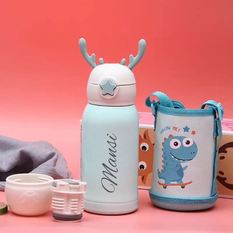 Personalized Blue Dinosaur Sipper For Kids