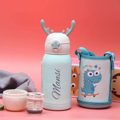 Personalized Blue Dinosaur Sipper For Kids