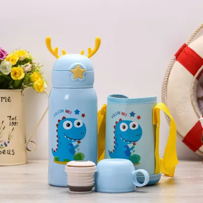 Personalized Blue Dinosaur Sipper For Kids
