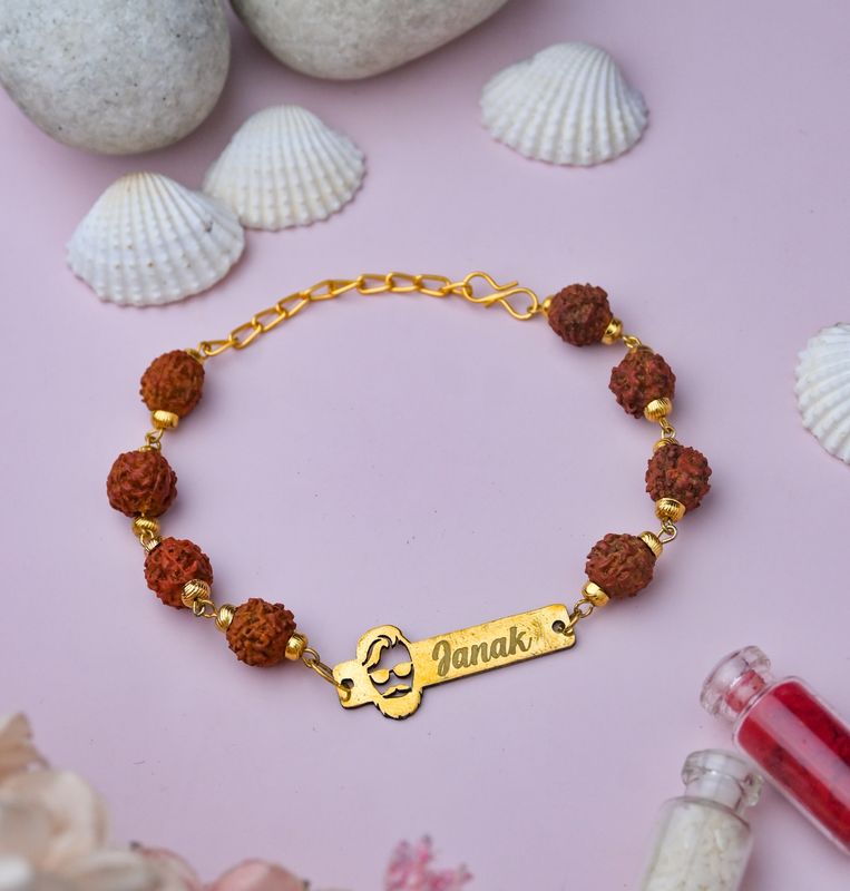Customised SWAG Kids Rakhi with Rudraksha