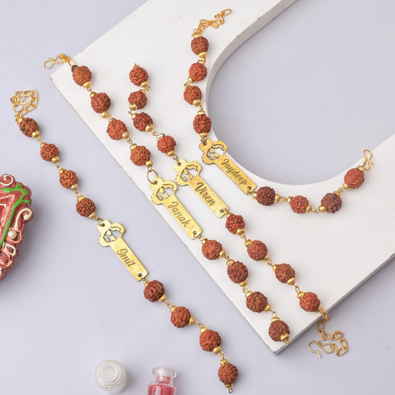Customised Kids SWAG Rakhi with Rudraksha (Set of 3 Rakhis)