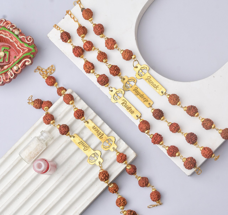 Customised Kids SWAG Rakhi with Rudraksha (Set of 5 Rakhis)