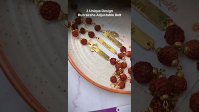 Metal Rudraksha Rakhi Customised Combo