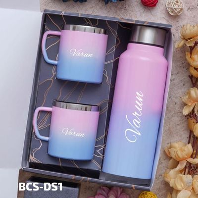 Blue Pink Multicolour Drinkware Combo